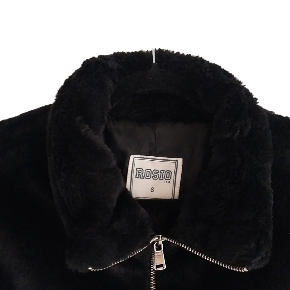 Rosio USA fuzzy jacket black size small women's coat